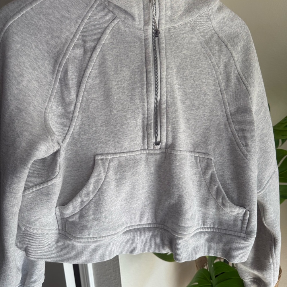 Lululemon Scuba Hoodie Light Gray Women's Half-Zip Hoodie - Picture 2 of 8